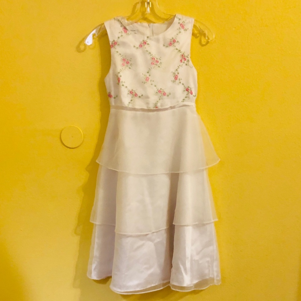 Bonnie Jean Big Girls Embroidered Ruffled Dress